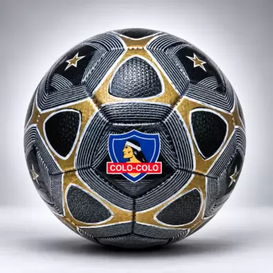 mini balón de futbol colo colo negro-dorado talla 2
