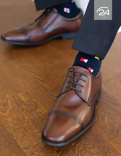 Zapatos Formal Hombre 24 Flex Cuero Piamonte Café