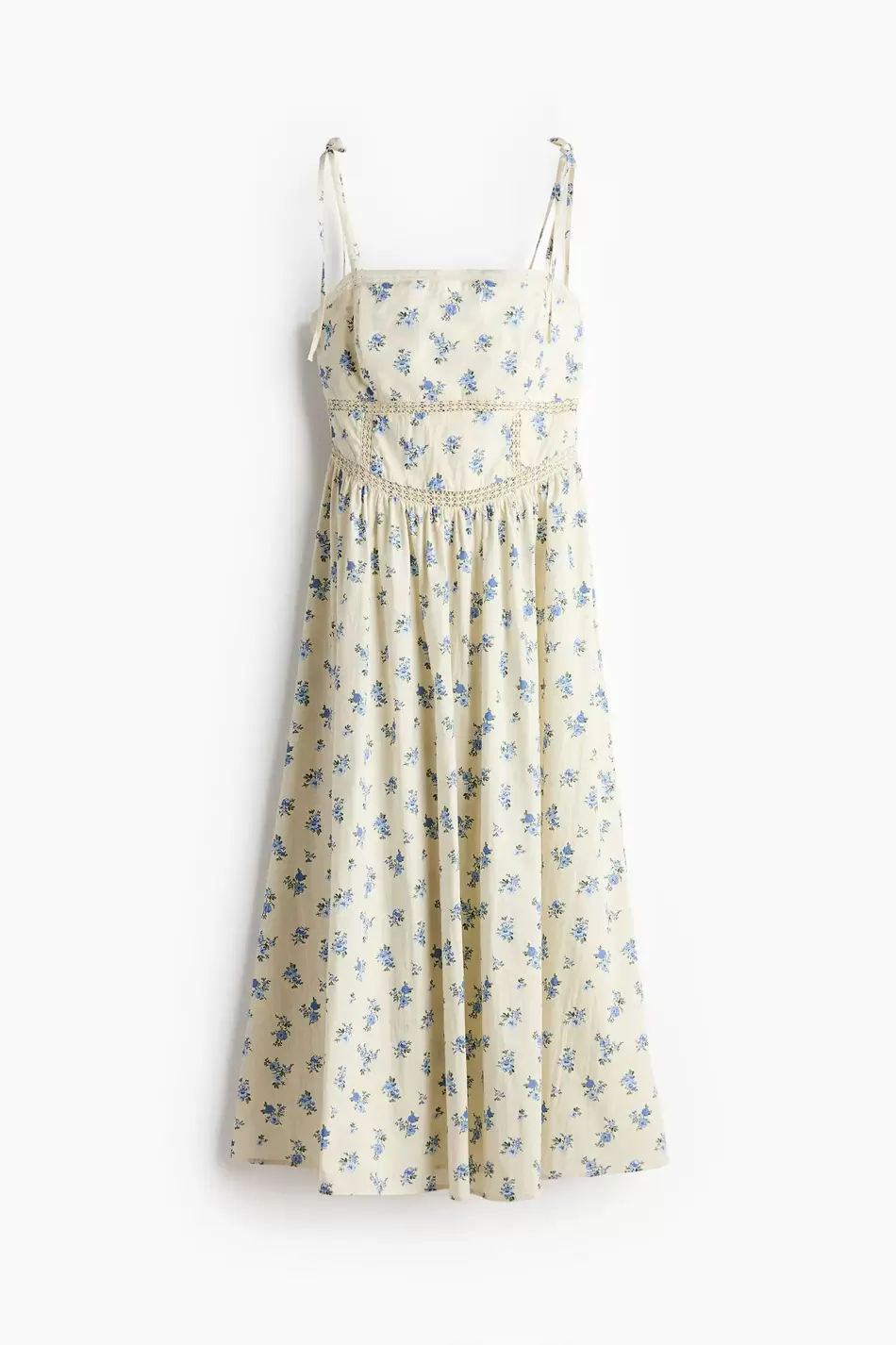 Vestido de algodón con tiras de amarre