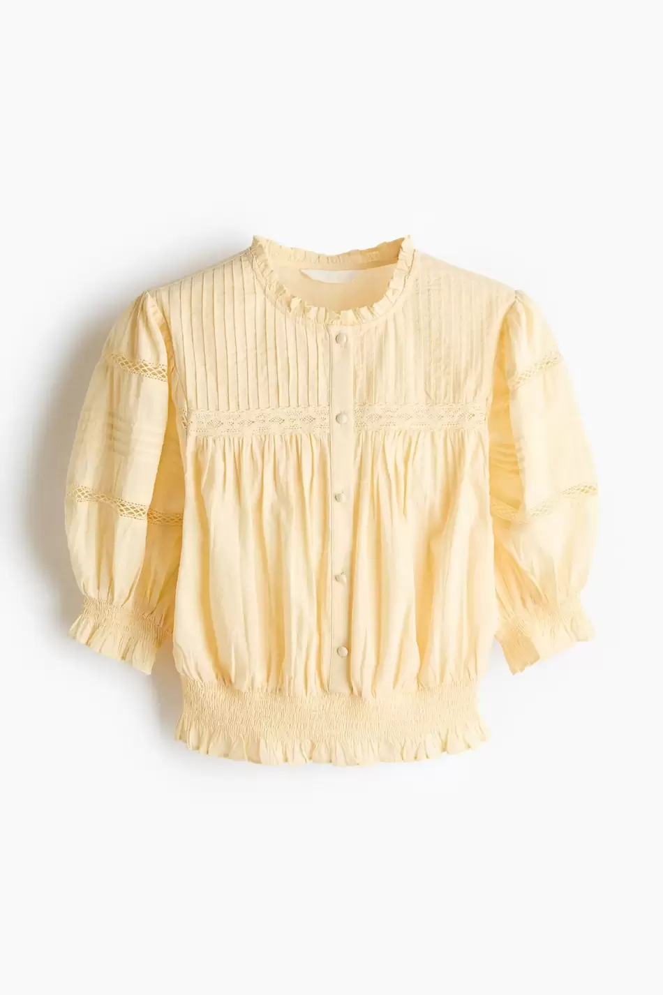 Blusa de algodón con jaretas