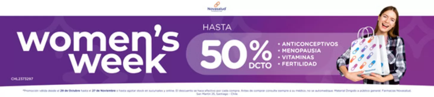 Catálogo Novasalud en Santiago | Women's week! Hasta 50% dcto. | 2025-11-19T00:00:00.000Z - 2025-11-27T00:00:00.000Z