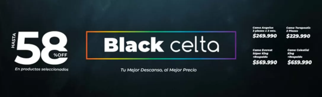 Catálogo Colchones Celta en Antofagasta | Black Friday! Hasta 58% Off. | 2025-11-27T00:00:00.000Z - 2025-12-01T00:00:00.000Z