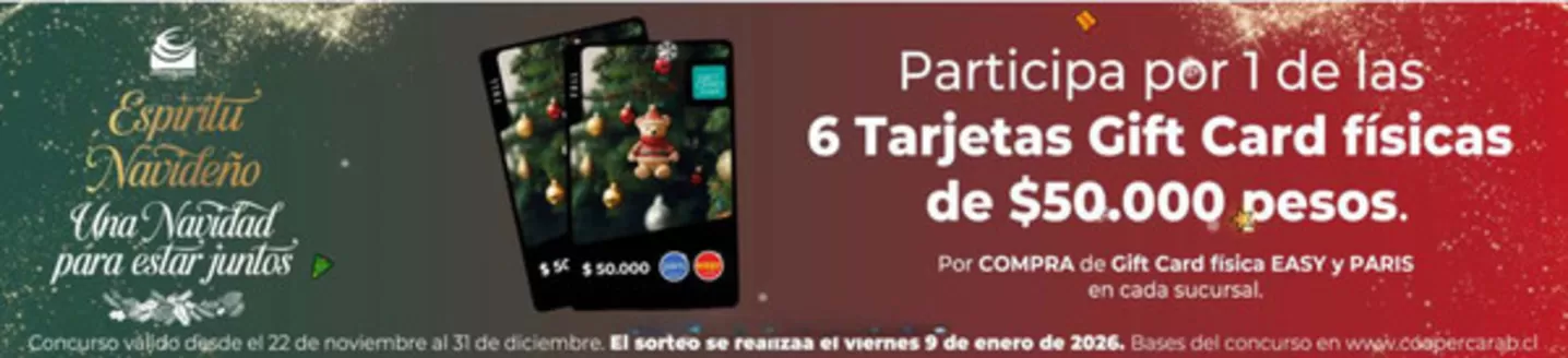 Catálogo Coopercarab | Espiritu Navideno Giftcard! | 2025-12-04T00:00:00.000Z - 2026-01-09T00:00:00.000Z