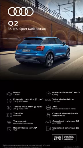 Catálogo Audi en La Serena | Audi Ficha Técnica Q2 35 TFSI Sport Dark Edition | 2024-09-30T00:00:00.000Z - 2025-09-30T00:00:00.000Z
