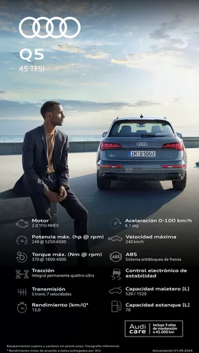 Catálogo Audi en La Serena | Audi Ficha técnica Nuevo Q5 45 TFSI | 2024-09-30T00:00:00.000Z - 2025-09-30T00:00:00.000Z