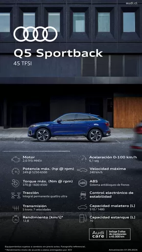 Catálogo Audi en La Serena | Audi Nuevo Q5 Sportback 45 TFSI | 2024-09-30T00:00:00.000Z - 2025-09-30T00:00:00.000Z
