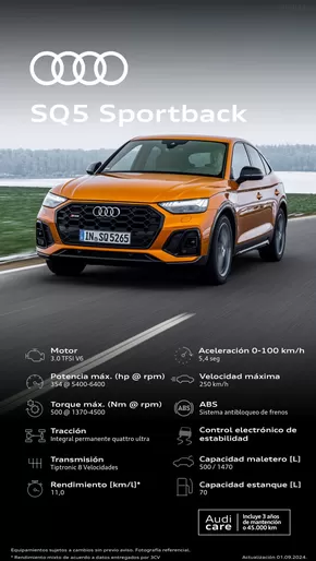 Catálogo Audi en La Serena | Audi Ficha Técnica Nuevo SQ5 Sportback | 2024-09-30T00:00:00.000Z - 2025-09-30T00:00:00.000Z