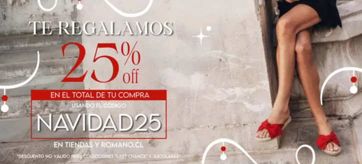 Catálogo Romano | Te regalamos 25% Off! | 2025-12-11T00:00:00.000Z - 2025-12-25T00:00:00.000Z