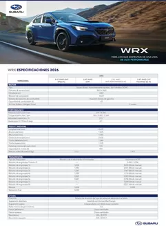 Catálogo Subaru en Machalí | WRX ESPECIFICACIONES 2026 | 2026-01-28T00:00:00.000Z - 2027-05-31T00:00:00.000Z