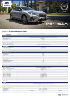 Catálogo Subaru en Linares | Spec impreza 2026 a4 web | 2026-01-01T00:00:00.000Z - 2027-06-30T00:00:00.000Z