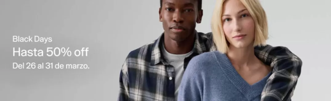 Catálogo GAP | Hasta 50% Off! | 2026-03-30T00:00:00.000Z - 2026-03-31T00:00:00.000Z