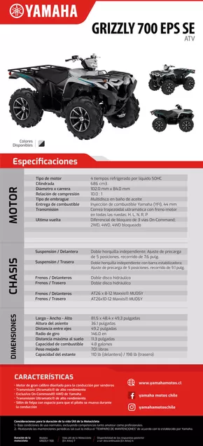 Catálogo Yamaha en Los Andes | GRIZZLY-700-EPS | 2025-01-30T00:00:00.000Z - 2025-12-31T00:00:00.000Z