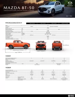 Catálogo Mazda en Palmilla | Ficha tecnica bt 50 22 | 2026-04-01T00:00:00.000Z - 2026-04-30T00:00:00.000Z