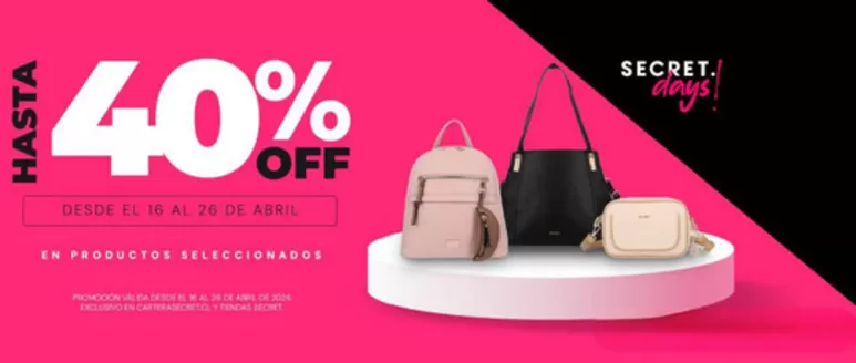 Catálogo Secret en San Bernardo | Hasta 40% Off! | 2026-04-24T00:00:00.000Z - 2026-04-26T00:00:00.000Z