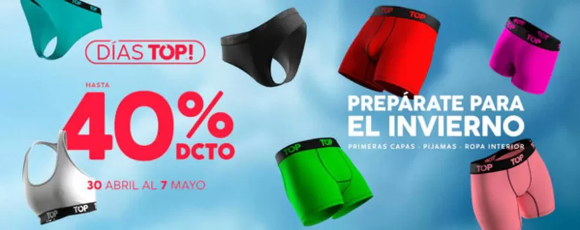 Catálogo Top Underwear | Hasta 40% dcto. | 2026-05-04T00:00:00.000Z - 2026-05-07T00:00:00.000Z