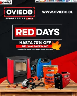 Catálogo Ferretería Oviedo en Santiago | Red days! Hasta 70% Off. | 2026-05-21T00:00:00.000Z - 2026-05-24T00:00:00.000Z