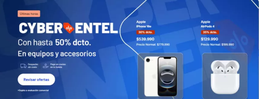 Catálogo Entel en Las Condes | Hasta 50% dcto! | 2026-06-04T00:00:00.000Z - 2026-06-07T00:00:00.000Z