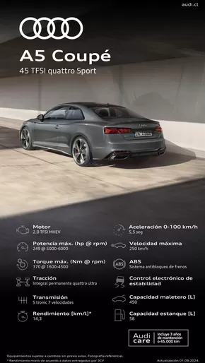 Catálogo Audi en La Serena | Audi Ficha técnica A5 Coupé 45 TFSI quattro Sport | 2025-03-27T00:00:00.000Z - 2026-03-27T00:00:00.000Z