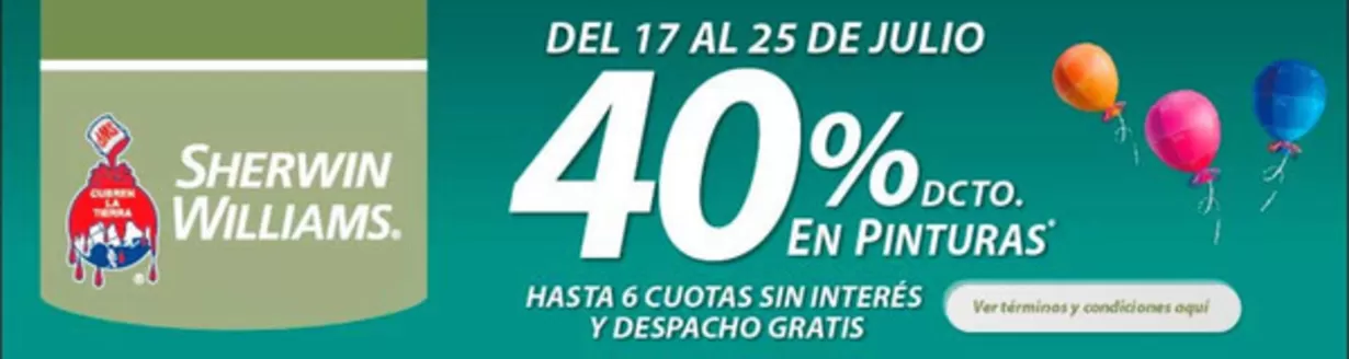 Catálogo Sherwin Williams | 40% dcto. | 2026-07-16T00:00:00.000Z - 2026-07-25T00:00:00.000Z