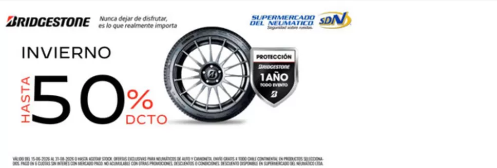 Catálogo Supermercado Del Neumático | Hasta 50% dcto. | 2026-07-23T00:00:00.000Z - 2026-08-31T00:00:00.000Z