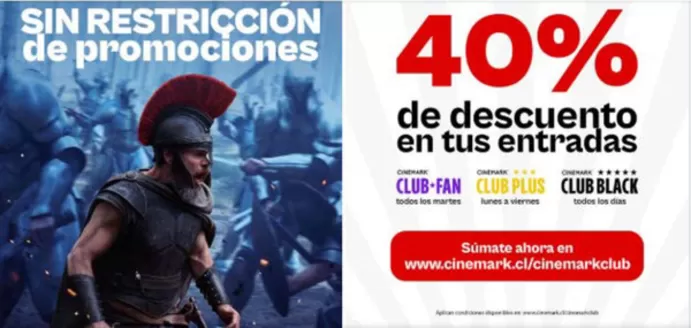 Catálogo Cinemark en Queilen | 40% de descuento! | 2026-07-23T00:00:00.000Z - 2026-08-06T00:00:00.000Z