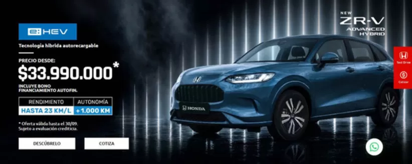 Catálogo Honda | Ofertas promocional! | 2026-09-11T00:00:00.000Z - 2026-09-30T00:00:00.000Z