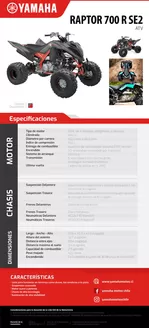 Catálogo Yamaha en Talca (Maule) | RAPTOR 700 SE 1 | 2026-09-15T00:00:00.000Z - 2026-09-29T00:00:00.000Z