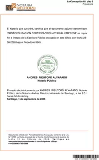 Catálogo Toyota en Cerrillos | REP N8645 PROT. CERTIFICACION NOTARIAL EMPRESA TOYOTA CHILE S.A. | 2026-01-01T00:00:00.000Z - 2026-12-31T00:00:00.000Z
