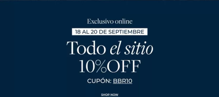 Catálogo Brooks Brothers | Todo el sitio 10% Off! | 2026-09-18T00:00:00.000Z - 2026-09-20T00:00:00.000Z