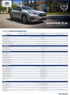 Catálogo Subaru en Las Condes | Spec impreza 2027 a4 | 2026-01-01T00:00:00.000Z - 2026-12-31T00:00:00.000Z