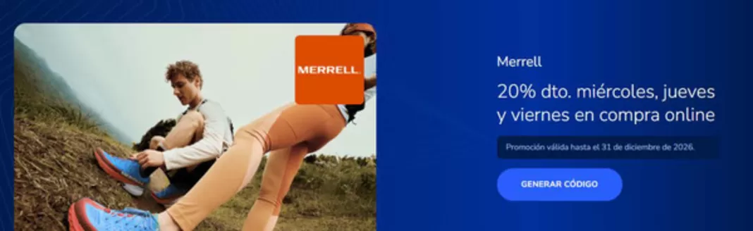 Catálogo Merrell | 20% dto. | 2026-10-15T00:00:00.000Z - 2026-12-31T00:00:00.000Z
