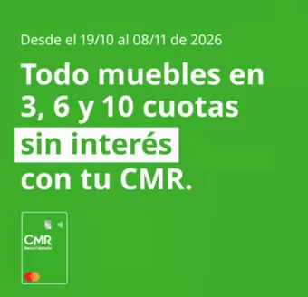 Catálogo Ikea | Todo muebles en 3, 6 y 10 cuotas sin interés con tu CMR. | 2026-10-29T00:00:00.000Z - 2026-11-08T00:00:00.000Z