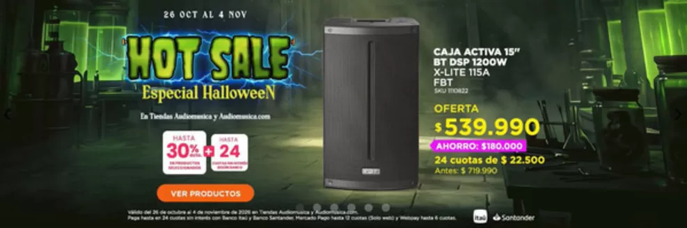 Catálogo Audiomusica en Lo Prado | Hot Sale Especial Halloween | 2026-10-29T00:00:00.000Z - 2026-11-04T00:00:00.000Z