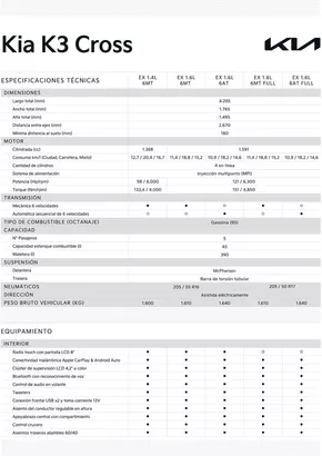 Catálogo Kia en La Calera | Kia K3 Cross | 2025-05-21T00:00:00.000Z - 2026-05-21T00:00:00.000Z