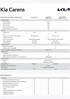 Catálogo Kia | Kia Carens | 2025-07-10T00:00:00.000Z - 2026-07-10T00:00:00.000Z