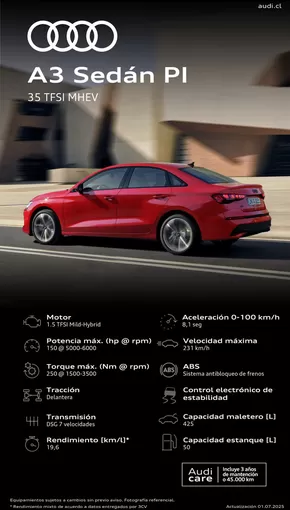 Catálogo Audi en Coquimbo | Audi A3 Sedán | 2025-07-10T00:00:00.000Z - 2026-07-10T00:00:00.000Z