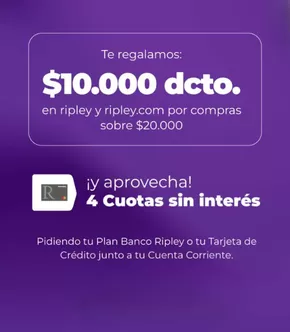 Catálogo Banco Ripley en Puente Alto | Oferta flash! | 2025-07-23T00:00:00.000Z - 2025-08-06T00:00:00.000Z