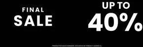 Final sale! Up to 40%.