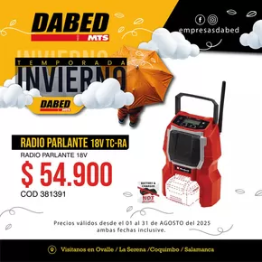 Catálogo Dabed en Alto Hospicio | Oferta de lanzamiento! | 2025-08-08T00:00:00.000Z - 2025-08-31T00:00:00.000Z