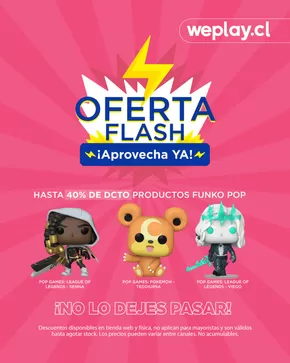 Catálogo WePlay en Temuco | Oferta flash! Hasta 40% de dcto. | 2025-09-02T00:00:00.000Z - 2025-09-18T00:00:00.000Z