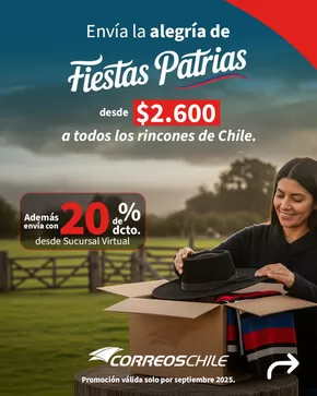 Catálogo Correo Chile en San Bernardo | Fiestas Patrias!  | 2025-09-10T00:00:00.000Z - 2025-09-30T00:00:00.000Z