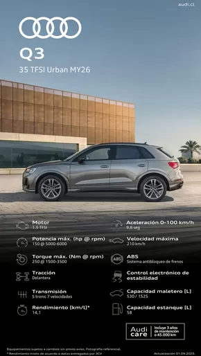 Catálogo Audi en Santiago | Audi Q3. | 2025-09-11T00:00:00.000Z - 2026-09-11T00:00:00.000Z