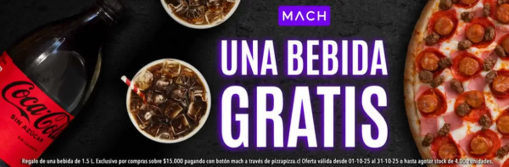 Catálogo Pizza Pizza en San Pedro de la Paz | Una bebida gratis! | 2025-10-03T00:00:00.000Z - 2025-11-25T00:00:00.000Z