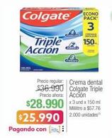 crema dental Colgate triple acción x 3und x 150ml