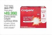 Crema dental Colgate Luminous White x 3 und x 125 ml