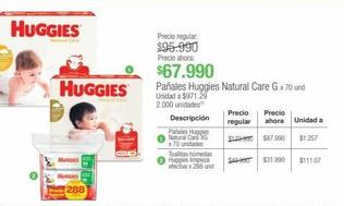 Pañales Huggies Natural Care G x 70 und