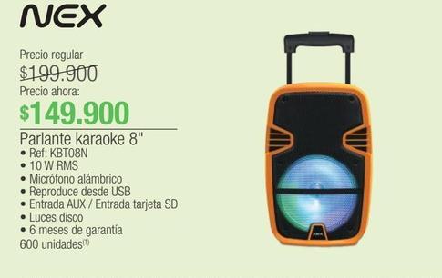 Parlante karaoke 8" Nex