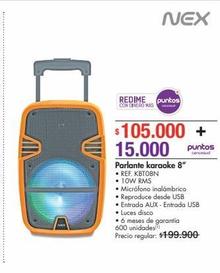 NEX Parlante karaoke 8” • REF. KBT08N