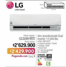 LG Aire acondicionado Dual Inverter 12.000 Btu • Ref. VM122C7