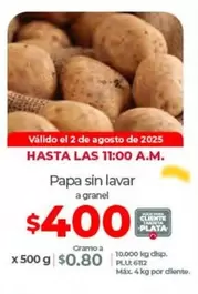 Papa sin lavar